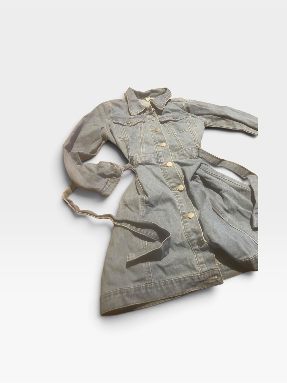 Joie light  Wash Denim dress Coat with Belt - Women like new size medium